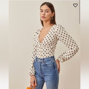 Reformation Romantic Nell Button Blouse